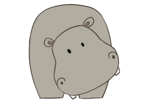 河马卡通简笔画