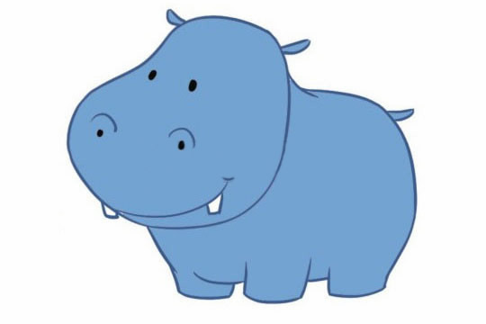 关于河马的卡通简笔画