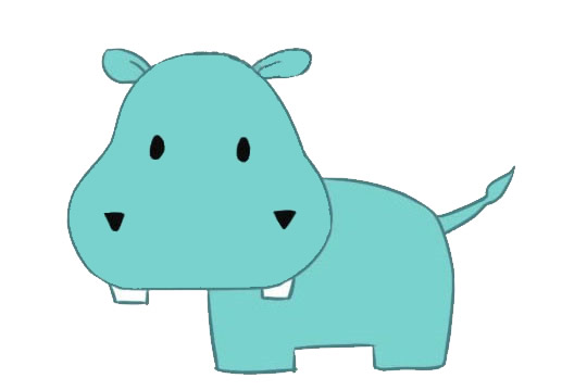 卡通河马怎么画最简单