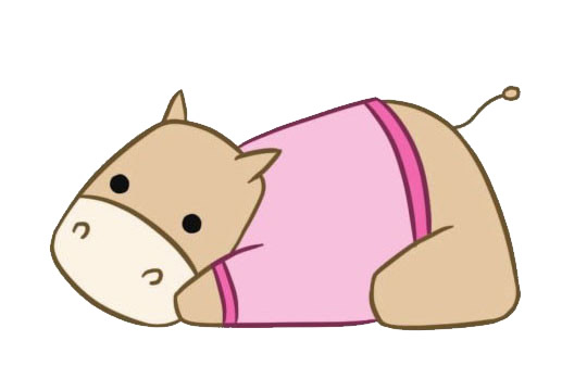 趴在地上的卡通河马简笔画 趴在地上的卡通河马简笔画