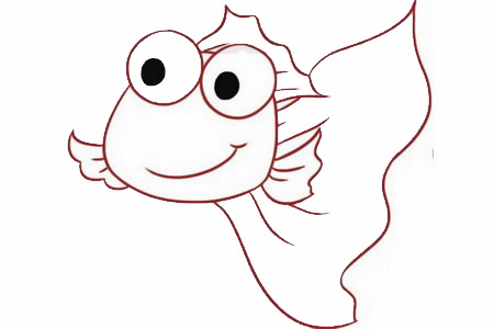 可爱的金鱼简笔画步骤