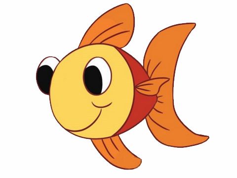 大眼睛金鱼卡通简笔画