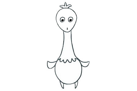 美丽漂亮的卡通孔雀简笔画