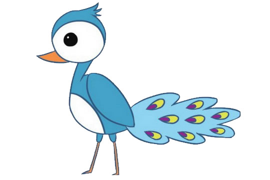孔雀卡通简笔画