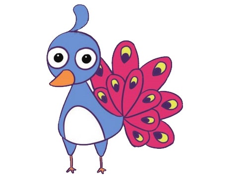 卡通的孔雀怎么画