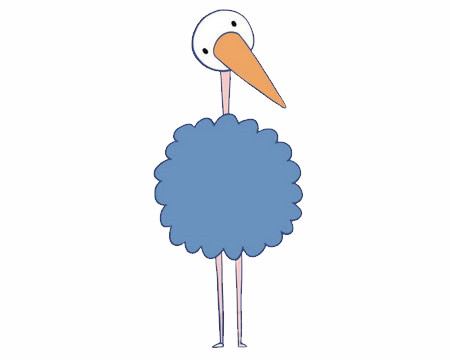 简单的卡通鸵鸟儿童画(鸵鸟卡通图片)