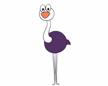 卡通的鸵鸟怎么画(鸵鸟的卡通画法)
