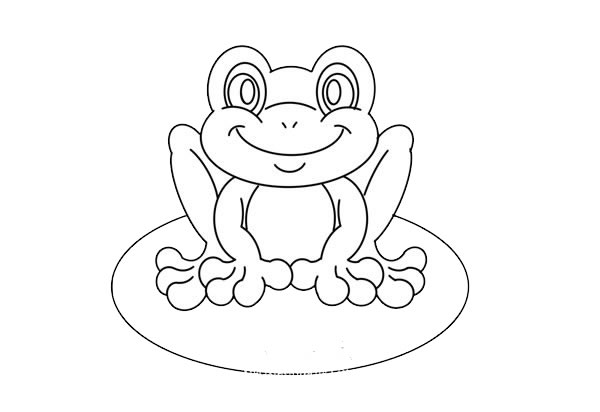 站在荷叶上的青蛙简笔画步骤