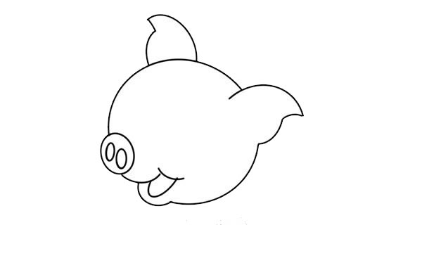 可爱卡通小猪简笔画画法