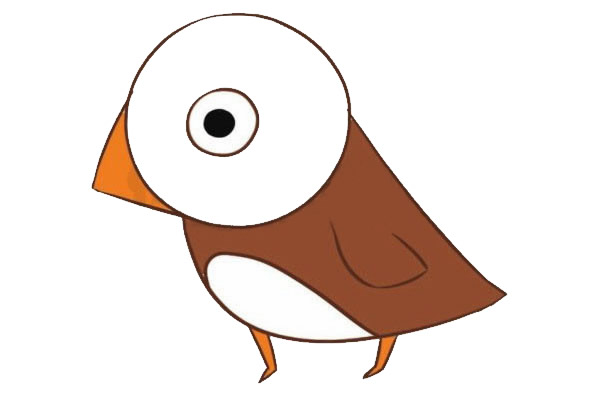 卡通麻雀简笔画步骤