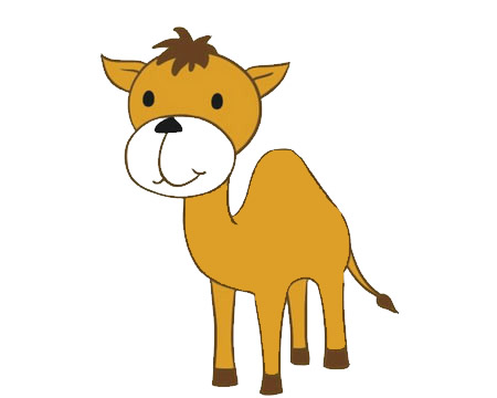一只卡通小骆驼的简笔画(骆驼卡通版)