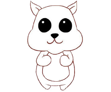 卡通松鼠简笔画画法