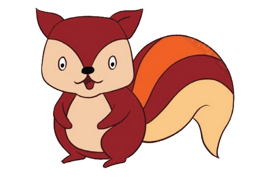 大尾巴松鼠卡通简笔画(大尾巴松鼠图片大全)