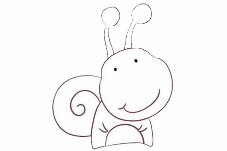 卡通蜗牛简笔画画法