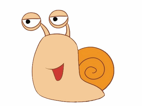 简单的卡通蜗牛儿童画