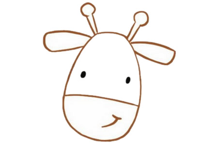 漂亮的卡通长颈鹿简笔画