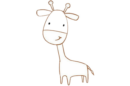 漂亮的卡通长颈鹿简笔画