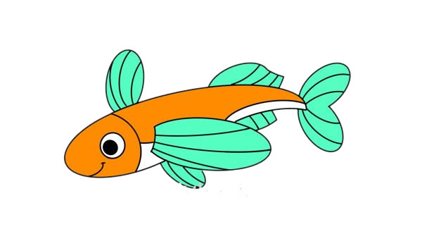 卡通飞鱼简笔画步骤(飞鱼卡通画图片)