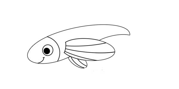 卡通飞鱼简笔画步骤