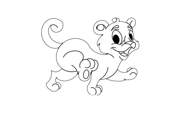 可爱金钱豹简笔画步骤