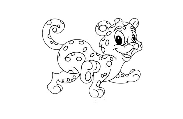 可爱金钱豹简笔画步骤