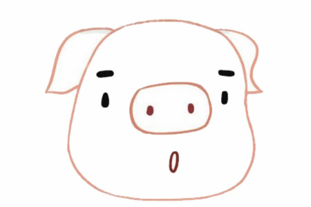 卡通小猪简笔画的画法