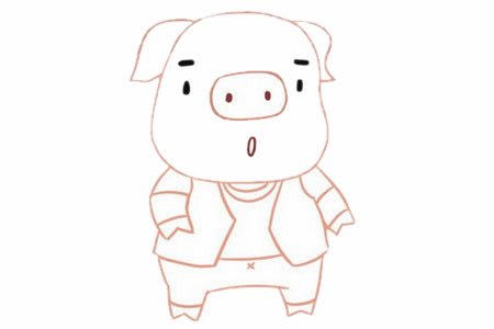 卡通小猪简笔画的画法