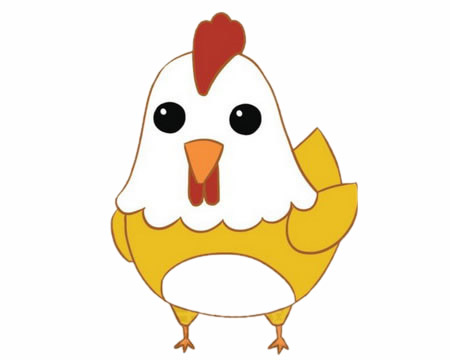 简单好看的小鸡卡通画(简单好看的山水图)