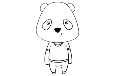 卡通熊猫简笔画的画法