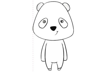 卡通熊猫简笔画的画法