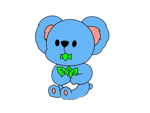 蓝色的考拉简笔画步骤(小考拉简笔画)