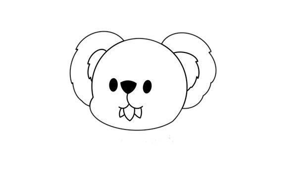 蓝色的考拉简笔画步骤