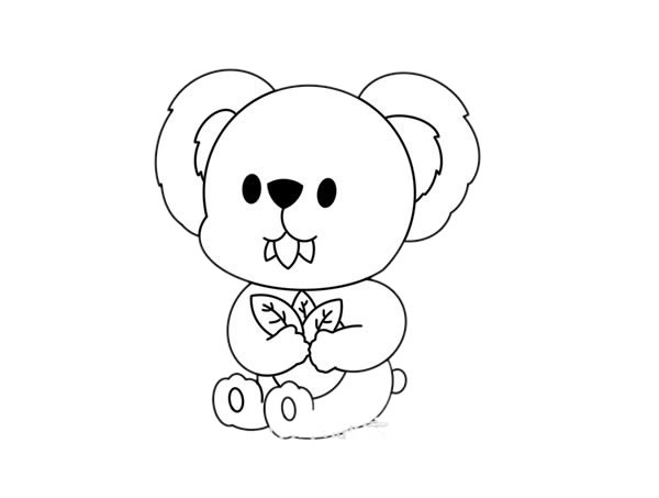 蓝色的考拉简笔画步骤