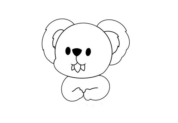 蓝色的考拉简笔画步骤