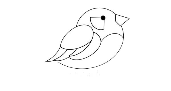 漂亮的彩色小鸟简笔画