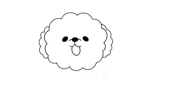 黄色泰迪犬简笔画画法步骤