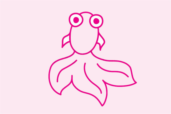 一步步教你画简单的金鱼