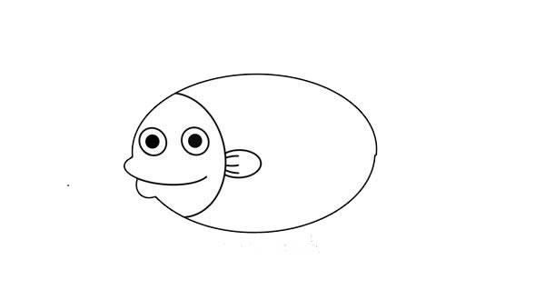 卡通比目鱼简笔画步骤
