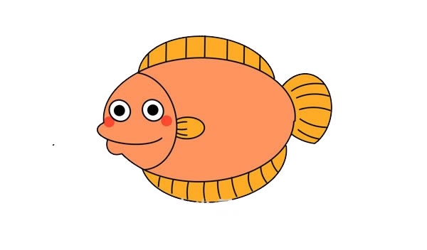 卡通比目鱼简笔画步骤