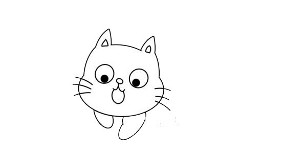 好奇的小猫简笔画画法