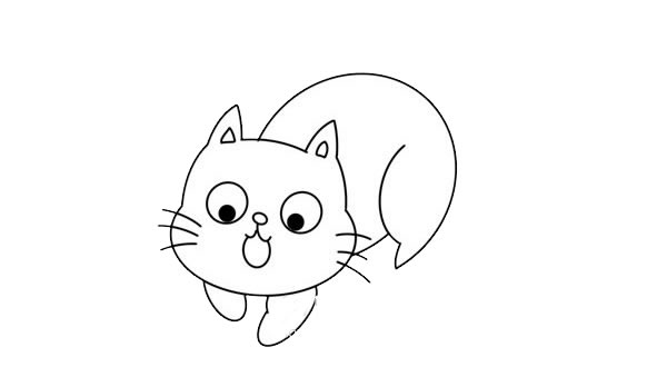 好奇的小猫简笔画画法
