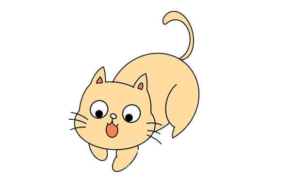 好奇的小猫简笔画画法