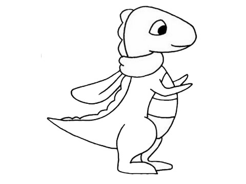 戴着围脖的霸王龙计简笔画