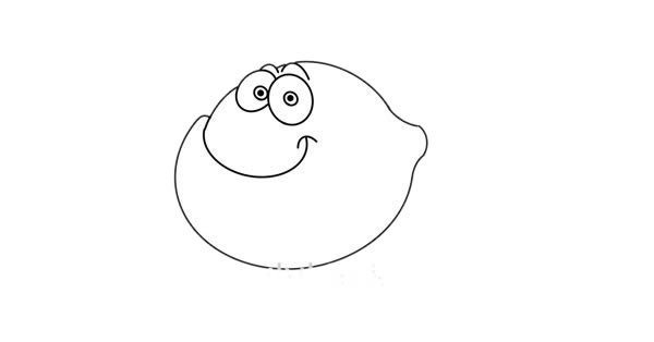 卡通的黄色小鱼简笔画