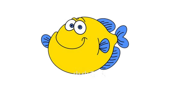 卡通的黄色小鱼简笔画