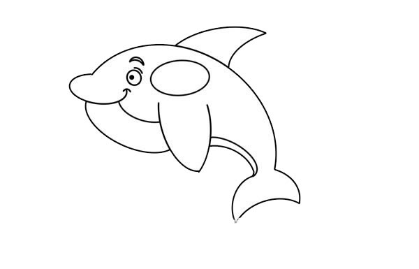 胖乎乎的海豚简笔画步骤