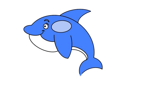 胖乎乎的海豚简笔画步骤