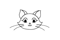 带着铃铛的小猫咪简笔画