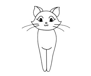 带着铃铛的小猫咪简笔画