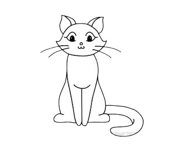 带着铃铛的小猫咪简笔画